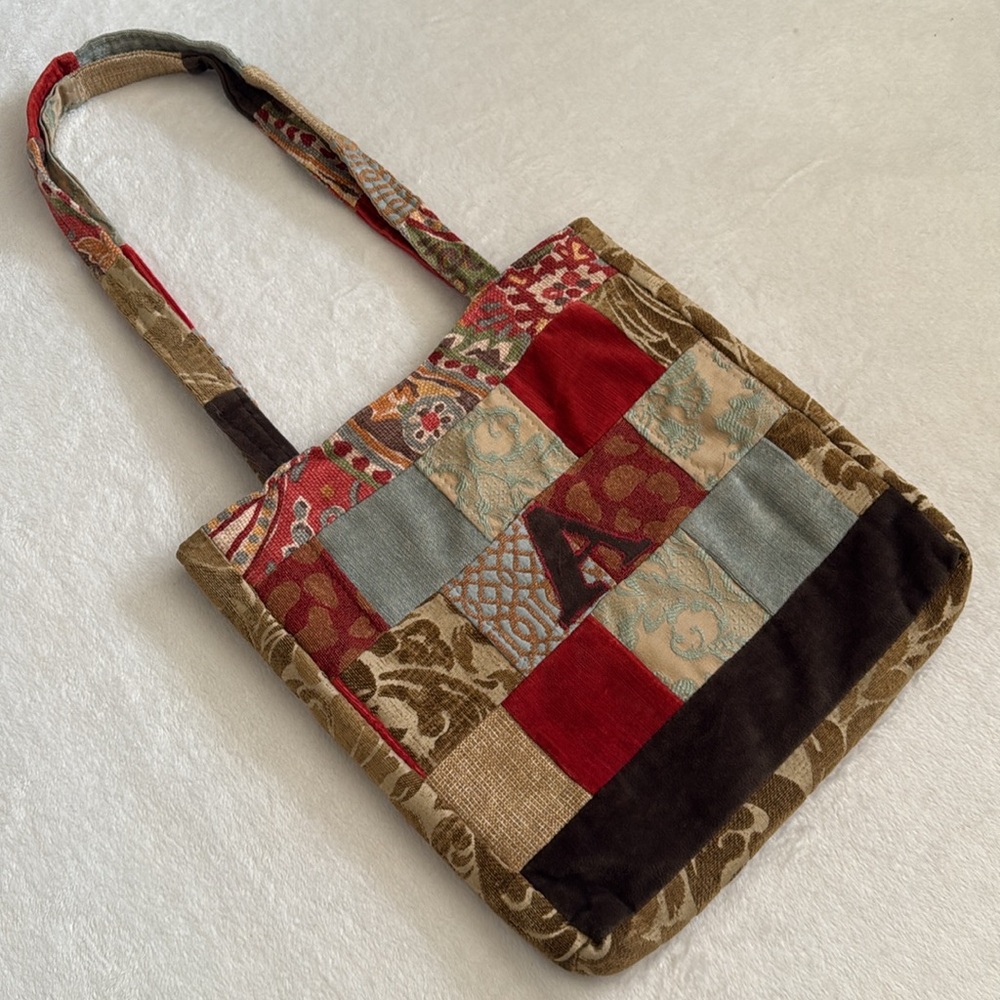 Patchwork Embroidered "A" Quilted Multicolor Boho… - image 2